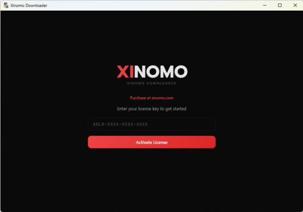 License activation screen