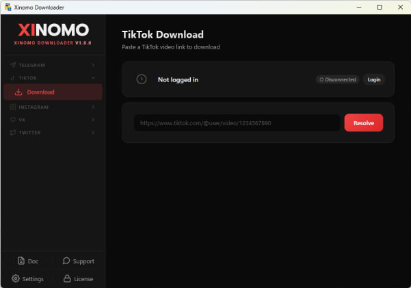 TikTok download — link resolve